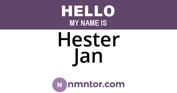 Hester Jan