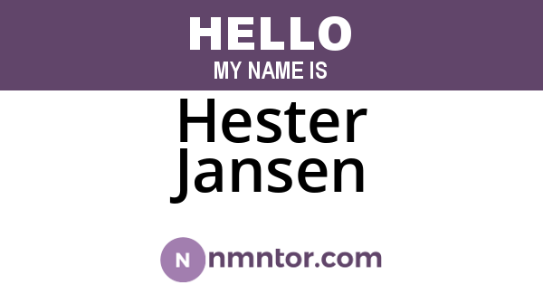 Hester Jansen