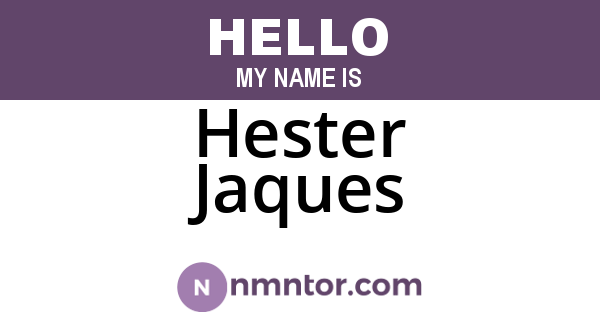Hester Jaques