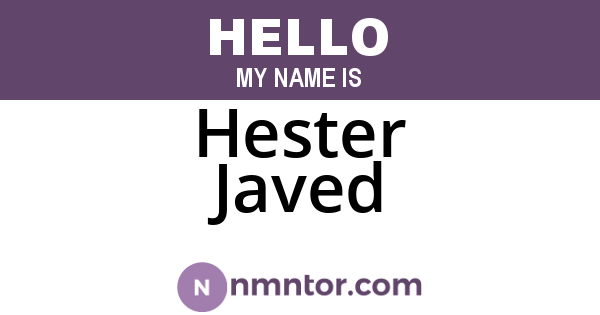 Hester Javed