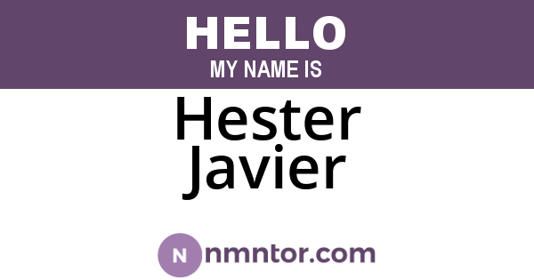Hester Javier