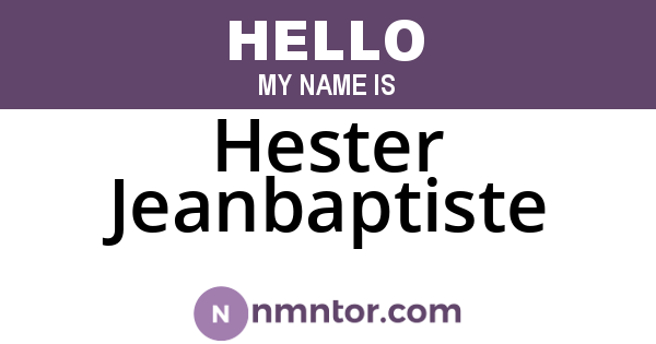 Hester Jeanbaptiste