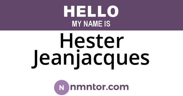 Hester Jeanjacques
