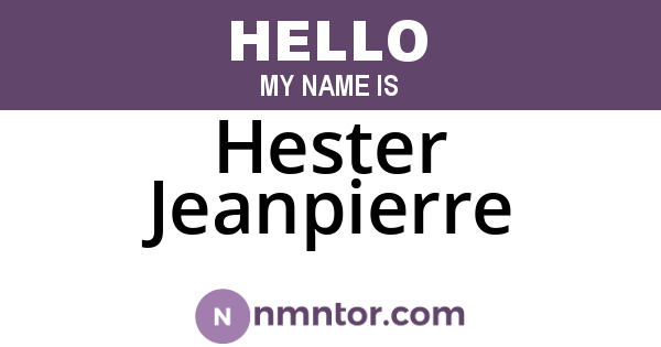 Hester Jeanpierre