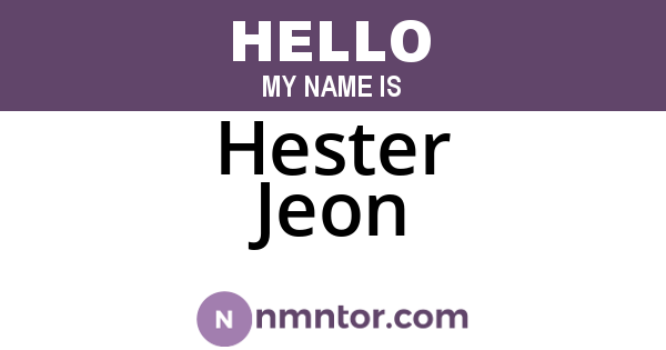 Hester Jeon