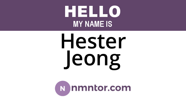Hester Jeong