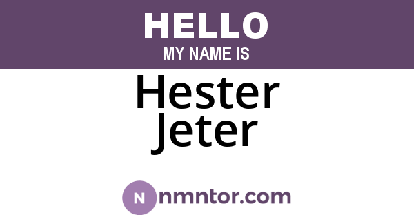 Hester Jeter