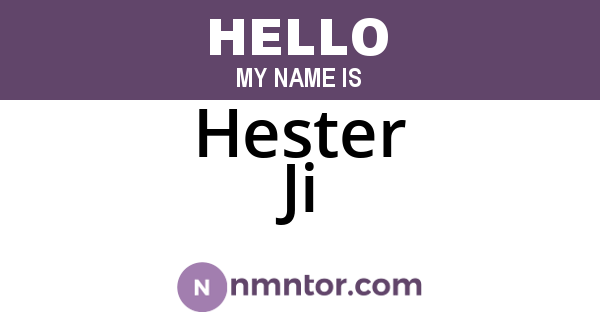 Hester Ji