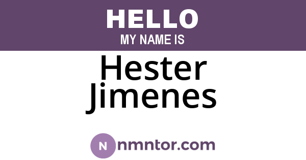 Hester Jimenes