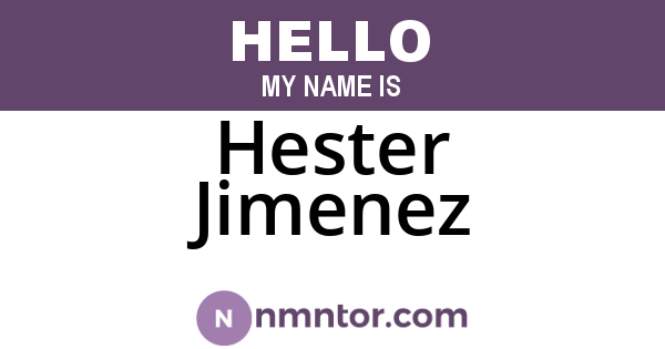 Hester Jimenez