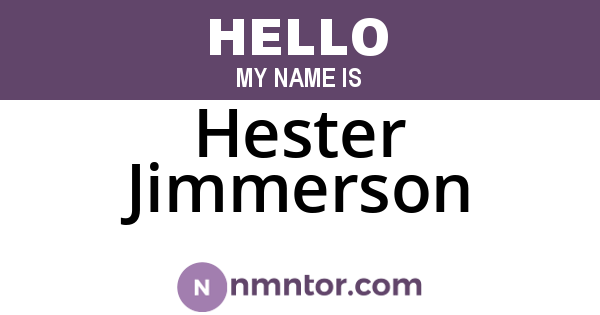 Hester Jimmerson