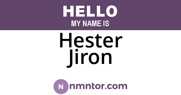 Hester Jiron