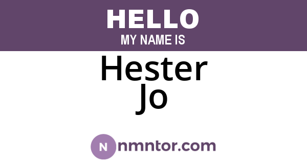 Hester Jo