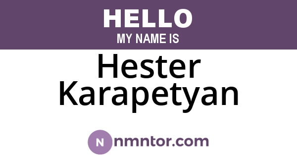 Hester Karapetyan