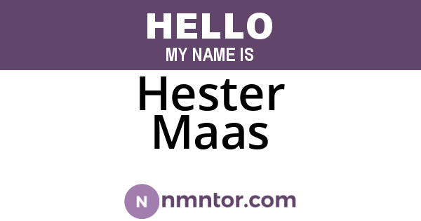 Hester Maas