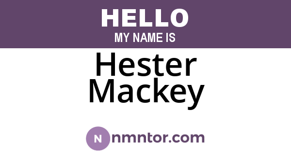 Hester Mackey