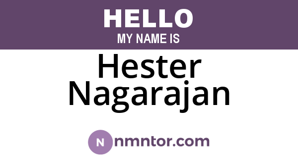 Hester Nagarajan