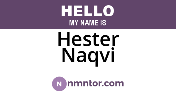 Hester Naqvi