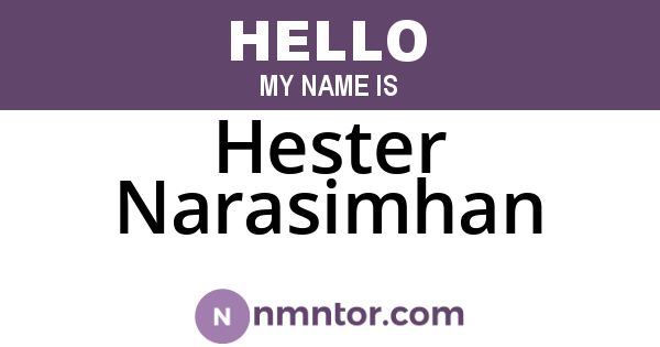 Hester Narasimhan