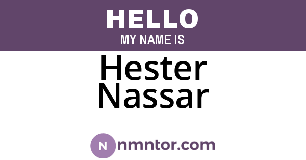 Hester Nassar