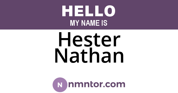 Hester Nathan