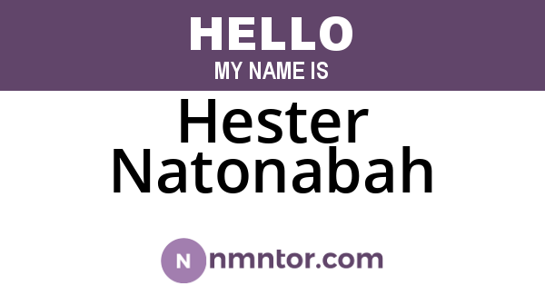 Hester Natonabah