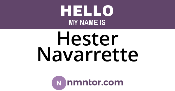 Hester Navarrette