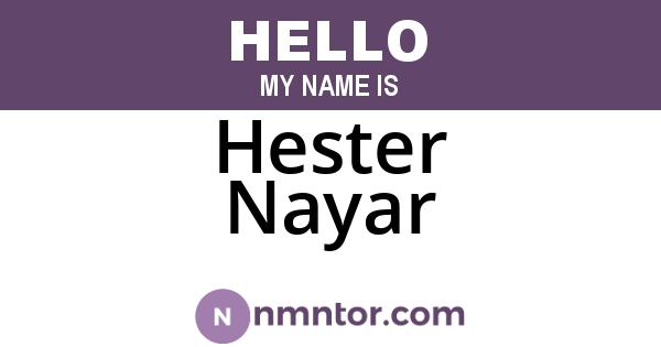 Hester Nayar