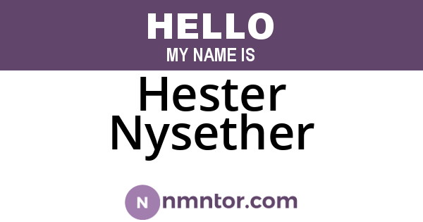 Hester Nysether