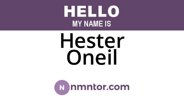 Hester Oneil