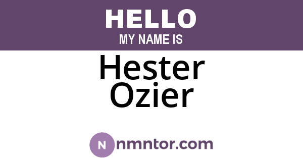 Hester Ozier