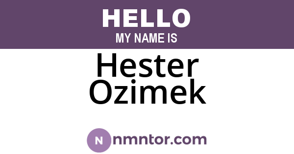 Hester Ozimek
