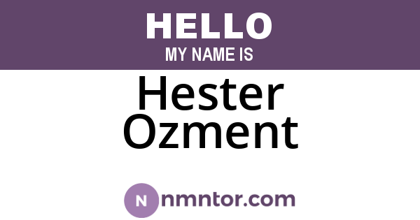 Hester Ozment