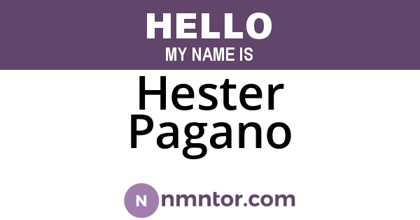 Hester Pagano