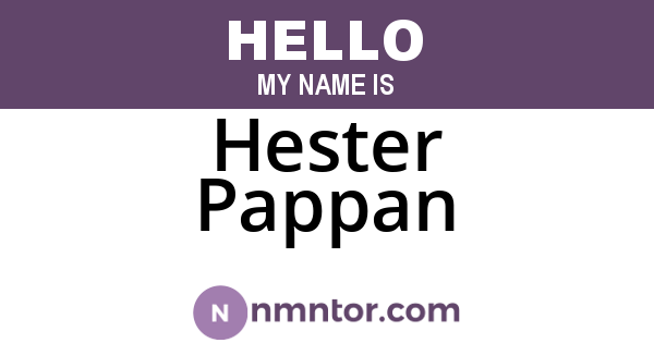 Hester Pappan