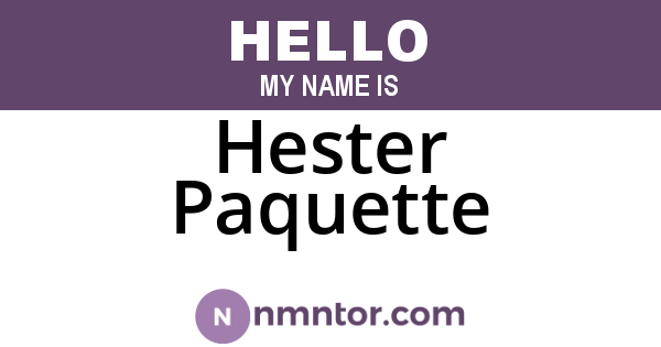Hester Paquette