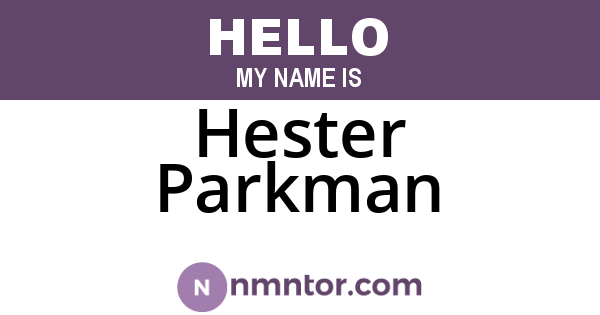 Hester Parkman