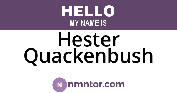 Hester Quackenbush