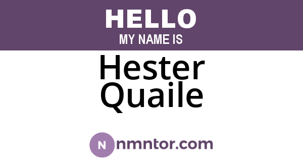 Hester Quaile