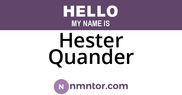Hester Quander