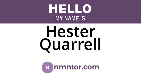Hester Quarrell