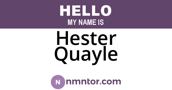 Hester Quayle