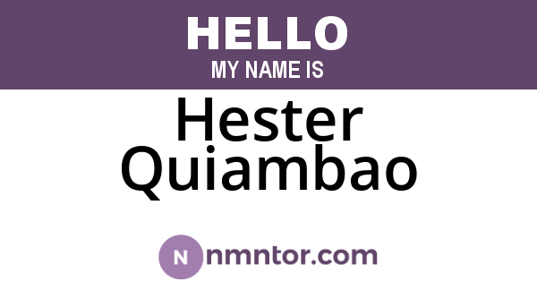 Hester Quiambao