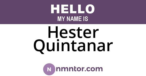 Hester Quintanar