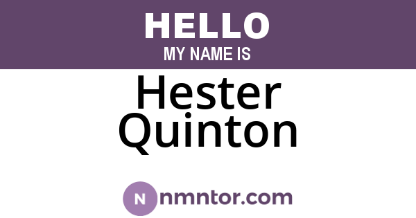 Hester Quinton