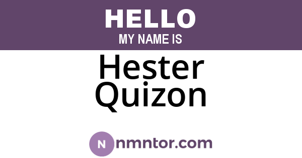 Hester Quizon