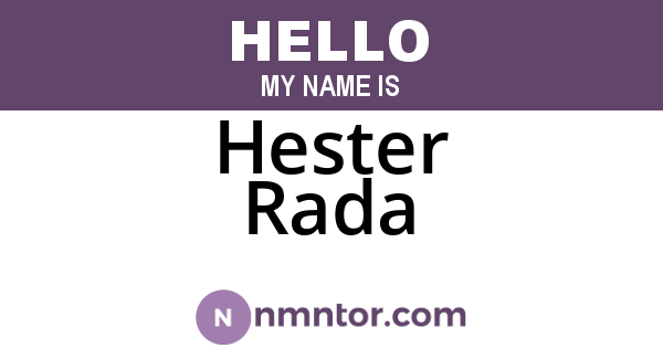 Hester Rada