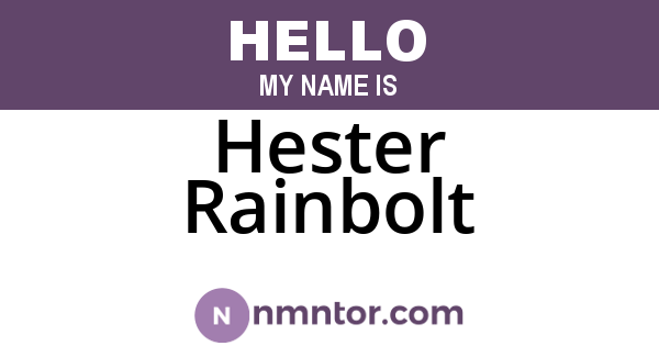 Hester Rainbolt