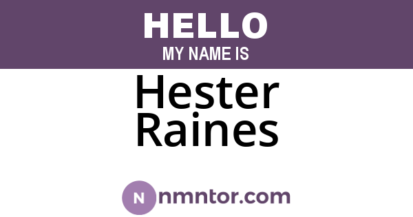 Hester Raines