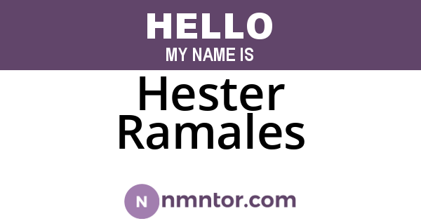 Hester Ramales
